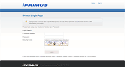 Desktop Screenshot of myaccount.iprimus.com.au